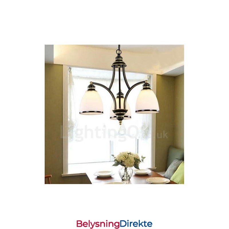 3-Lyss Rustik Lodge Integrert Metalllysekrone