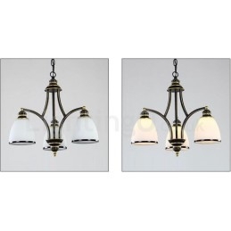 3-Lyss Rustik Lodge Integrert Metalllysekrone