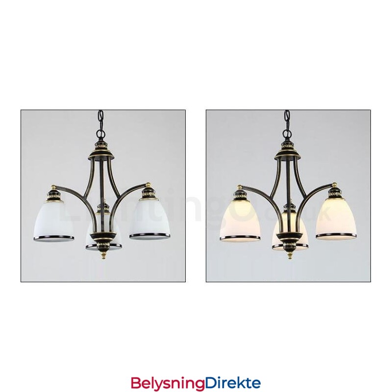 3-Lyss Rustik Lodge Integrert Metalllysekrone