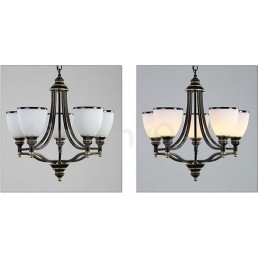 Integrert Metalllysekrone I Rustikk Lodgestil Med 5 Lys