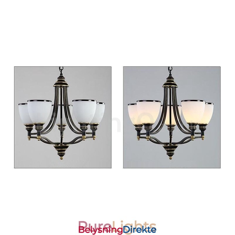 Integrert Metalllysekrone I Rustikk Lodgestil Med 5 Lys