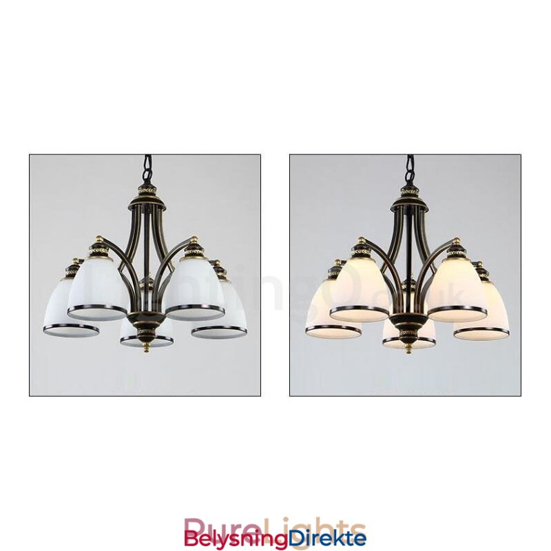 Integrert Metalllysekrone I Rustikk Lodgestil Med 5 Lys