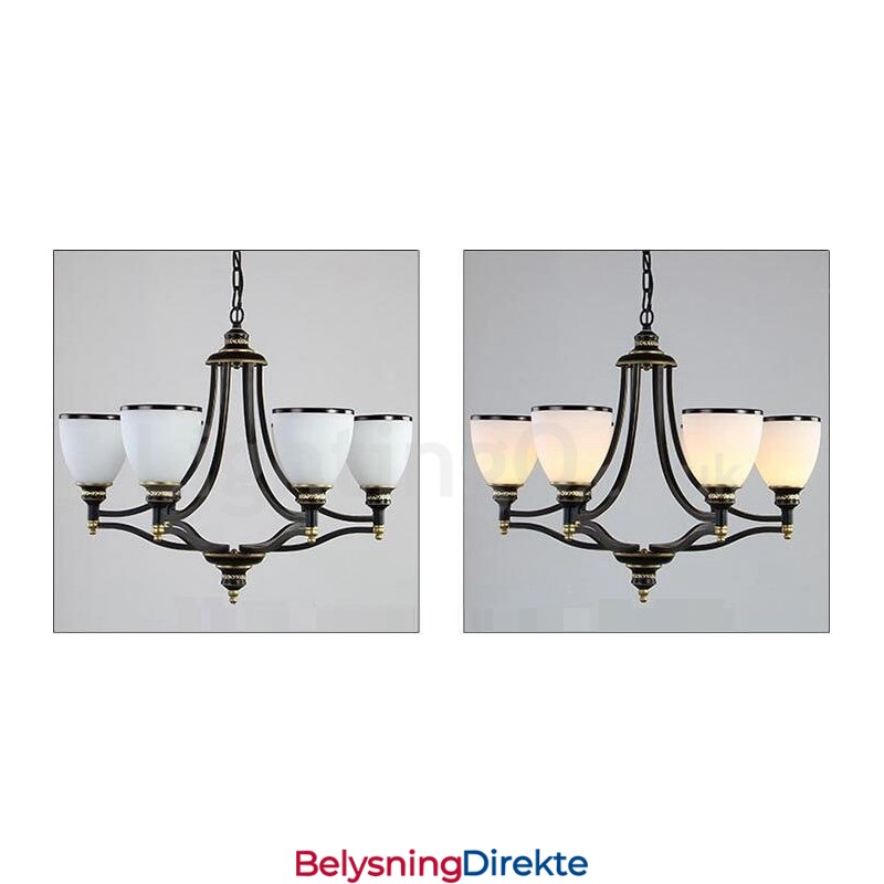 Integrert Metalllysekrone I Rustikk Lodge Med 6 Lys