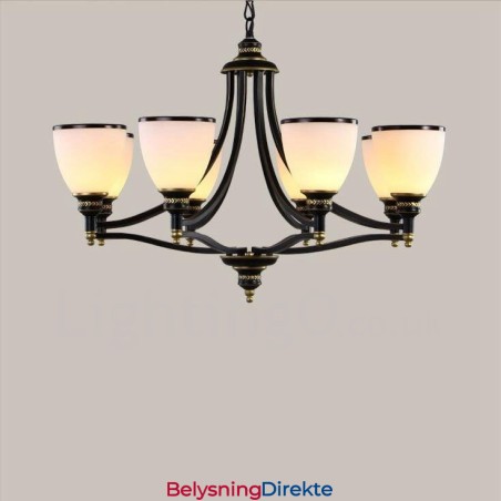 8-Lyss Rustik Lodge Integrert Metalllysekrone