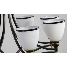 8-Lyss Rustik Lodge Integrert Metalllysekrone