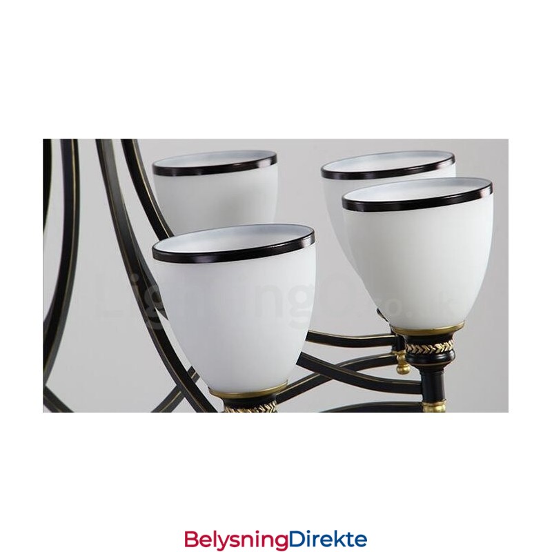 8-Lyss Rustik Lodge Integrert Metalllysekrone