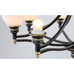 8-Lyss Rustik Lodge Integrert Metalllysekrone