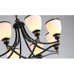 8-Lyss Rustik Lodge Integrert Metalllysekrone