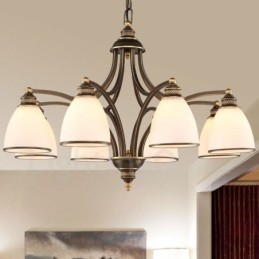 8-Lyss Rustik Lodge Integrert Metalllysekrone