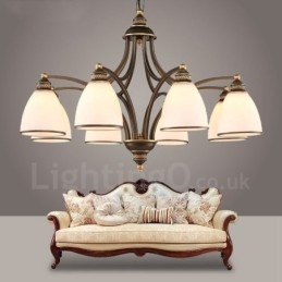 8-Lyss Rustik Lodge Integrert Metalllysekrone