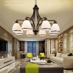 8-Lyss Rustik Lodge Integrert Metalllysekrone