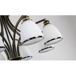 8-Lyss Rustik Lodge Integrert Metalllysekrone