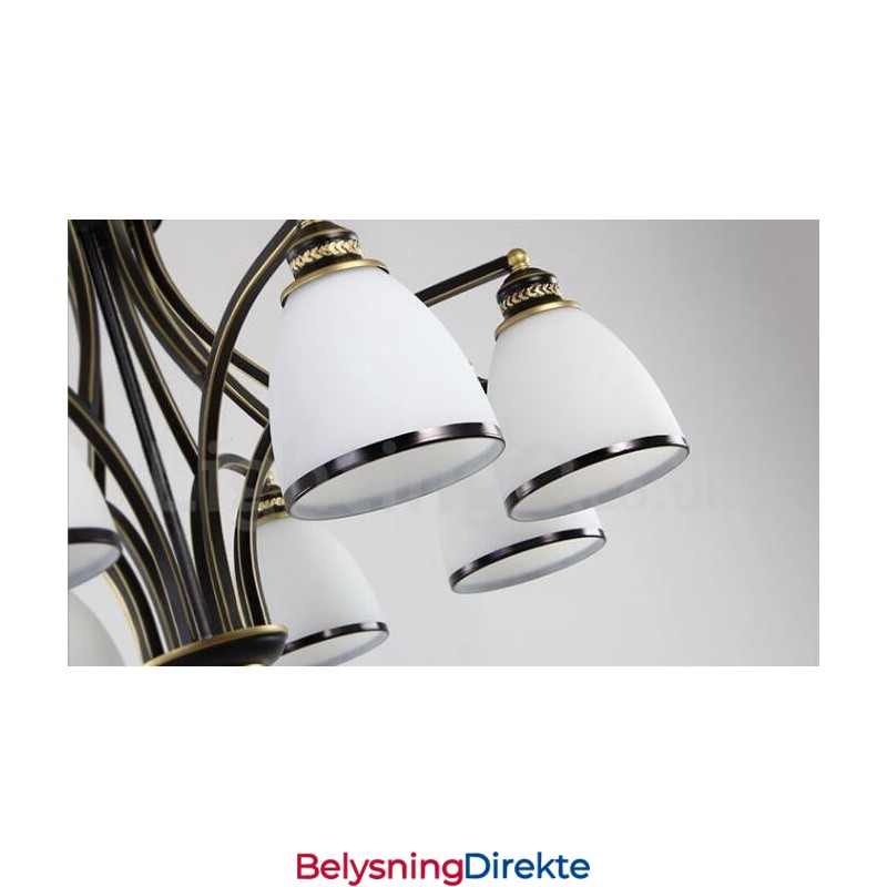 8-Lyss Rustik Lodge Integrert Metalllysekrone