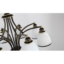 8-Lyss Rustik Lodge Integrert Metalllysekrone