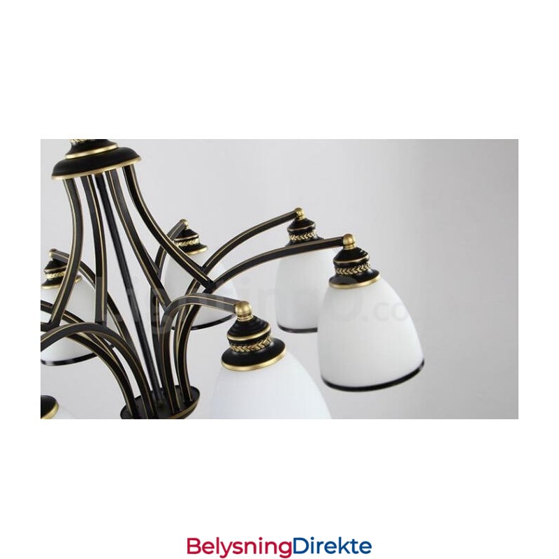 8-Lyss Rustik Lodge Integrert Metalllysekrone