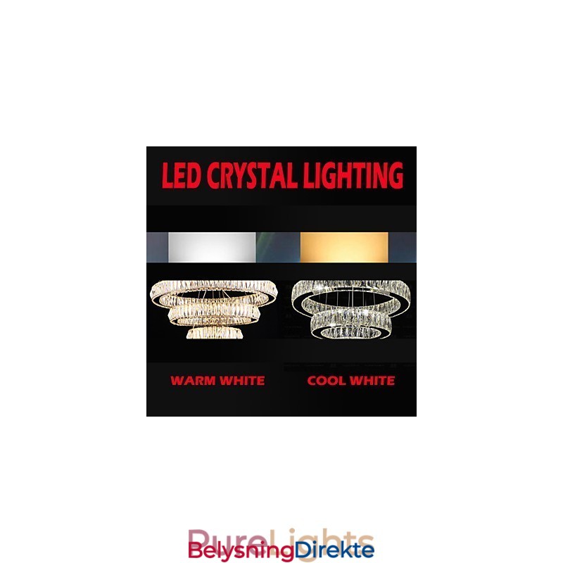 Krystall Pendellampe Moderne Belysning Tre Ringer D204060 K9 Store Krystall Taklamper