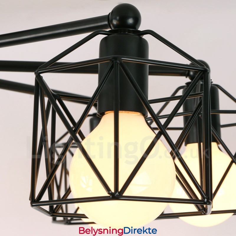 Integrert Lysekrone I Rustikk Stil Med 6 Lys