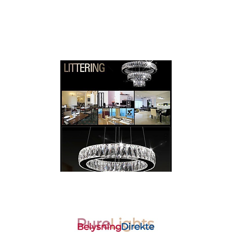 Krystall Pendellampe Moderne Belysning Tre Ringer D204060 K9 Store Krystall Taklamper