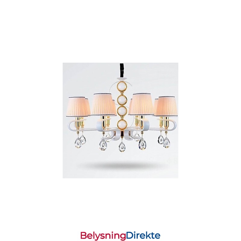 Stofflysekrone Med 8 Lys, Moderne Minimalistisk Lampe I Høy Kvalitet