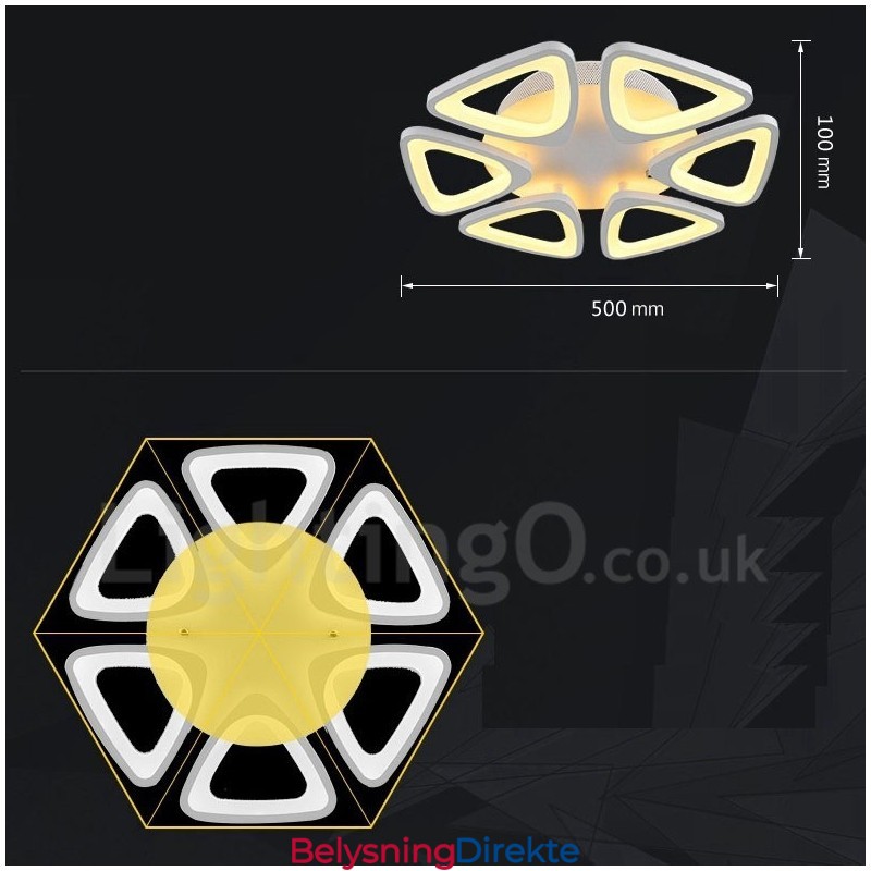 6 Lys Moderne Samtidskunst Integrert Innfelt Lampe