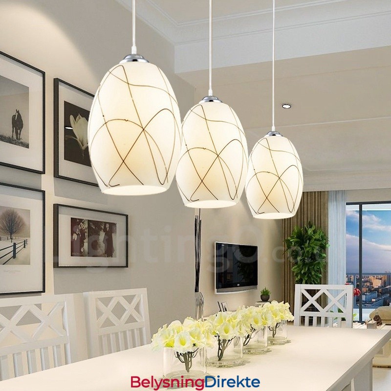 Moderne, Samtidskunstnerisk Integrert Metallpendellampe Med 3 Lys