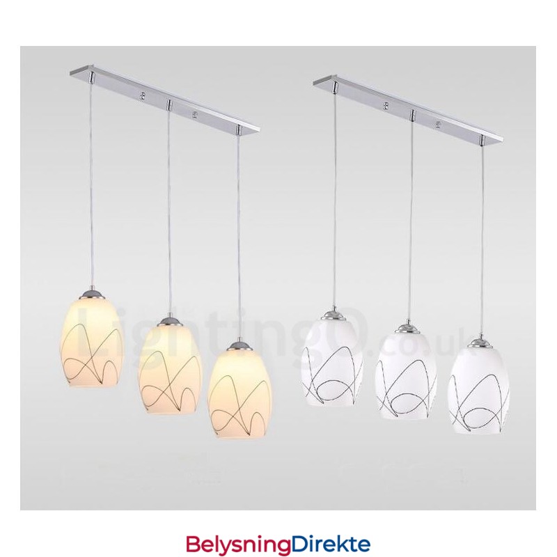 Moderne, Samtidskunstnerisk Integrert Metallpendellampe Med 3 Lys