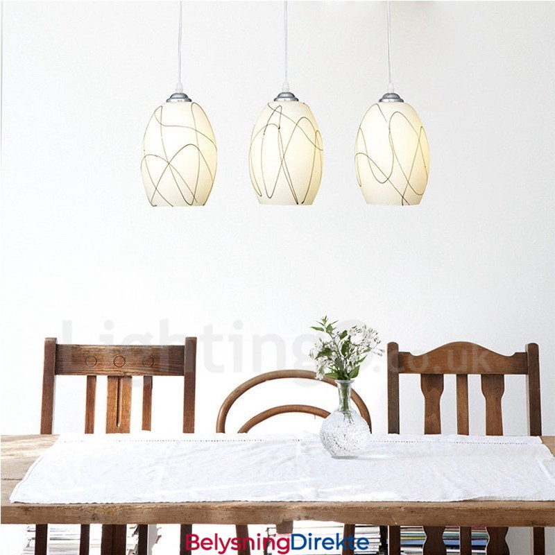 Moderne, Samtidskunstnerisk Integrert Metallpendellampe Med 3 Lys