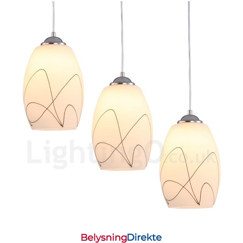 Moderne, Samtidskunstnerisk Integrert Metallpendellampe Med 3 Lys
