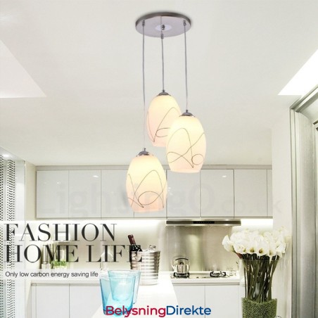 Moderne, Samtidskunstnerisk Integrert Metallpendellampe Med 3 Lys