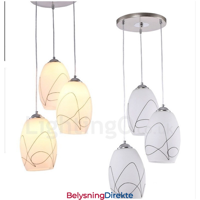 Moderne, Samtidskunstnerisk Integrert Metallpendellampe Med 3 Lys