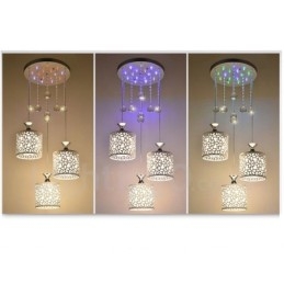 3 Lys Moderne Samtids Glødende Metall Pendellampe