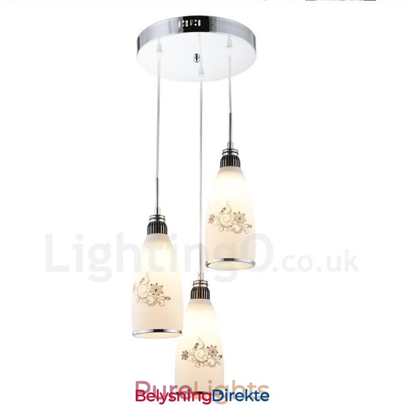 Moderne, Samtidskunstnerisk Integrert Metallpendellampe Med 3 Lys