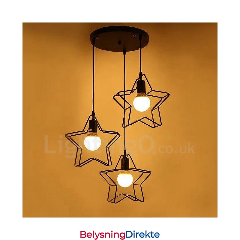 Moderne, Samtidskunstnerisk Integrert Pendellampe Med 3 Lys