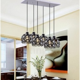 Rustikk Integrert Pendellampe Med 6 Lys