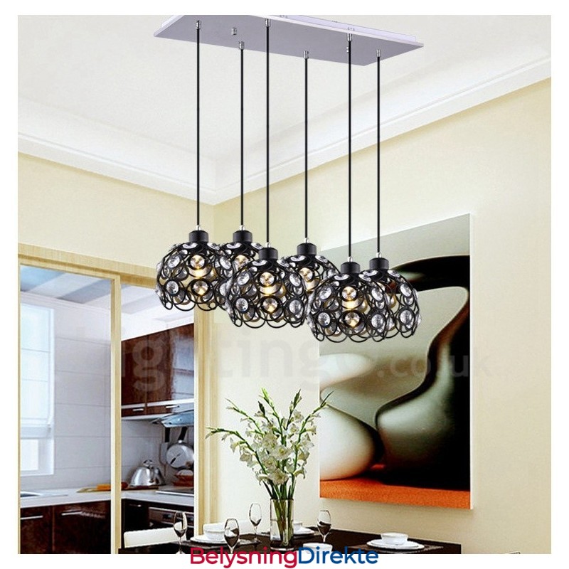 Rustikk Integrert Pendellampe Med 6 Lys