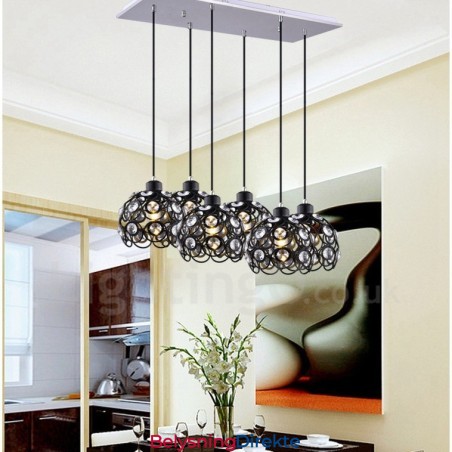 Rustikk Integrert Pendellampe Med 6 Lys