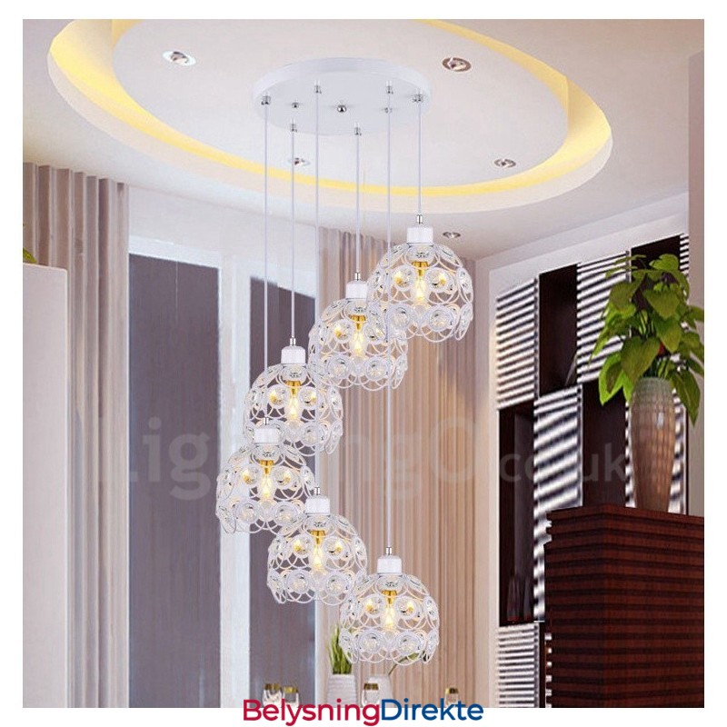 Rustikk Integrert Pendellampe Med 6 Lys