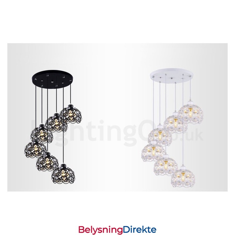 Rustikk Integrert Pendellampe Med 6 Lys