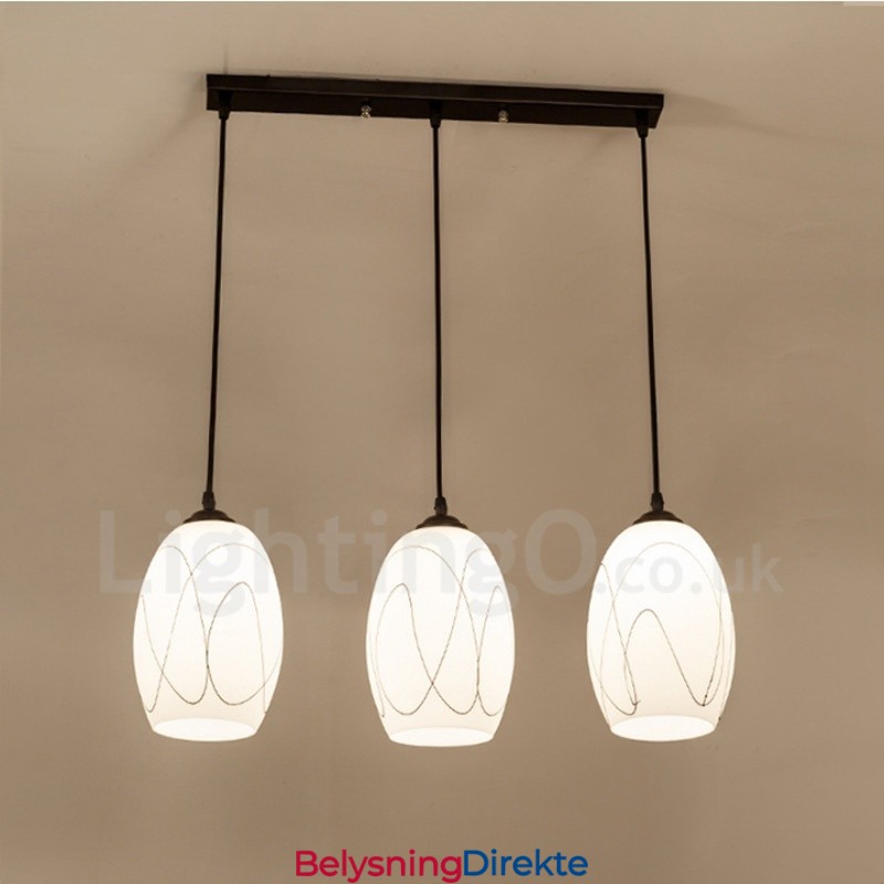Rustikk Lodge Integrert Metallpendellampe Med 3 Lys