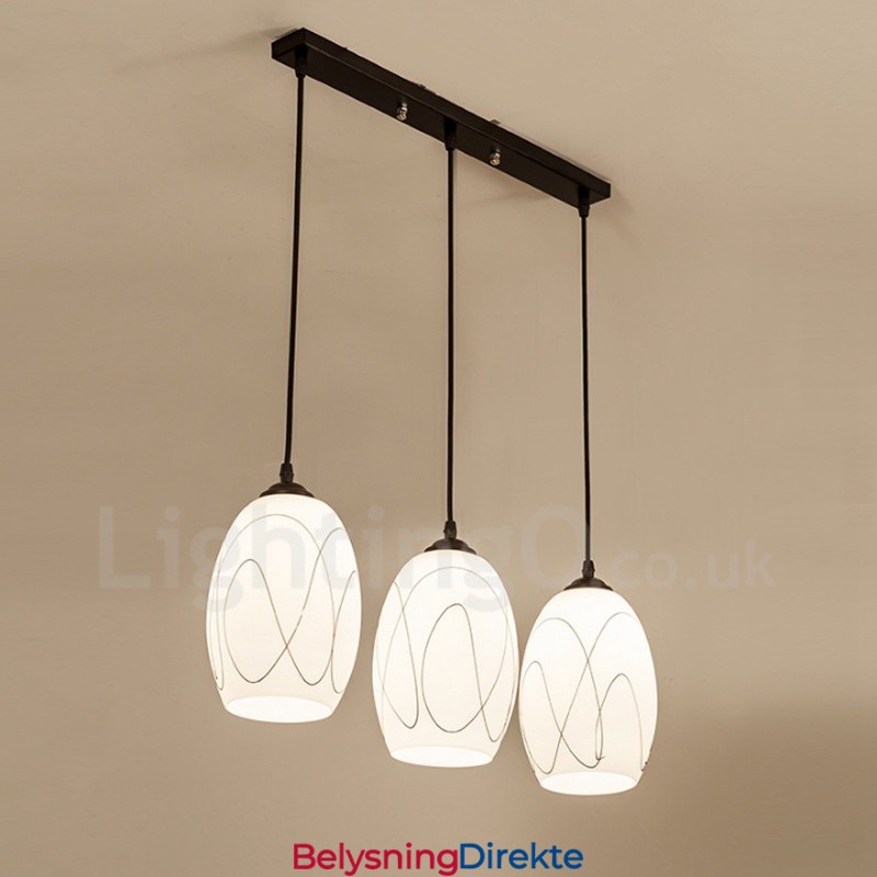 Rustikk Lodge Integrert Metallpendellampe Med 3 Lys