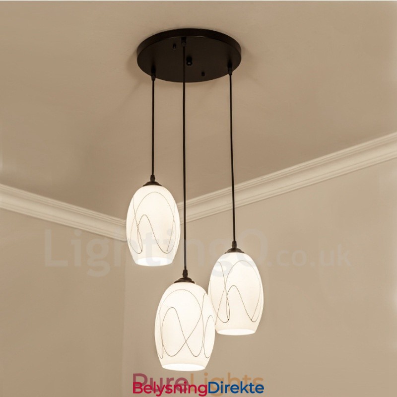 Rustikk Lodge Integrert Metallpendellampe Med 3 Lys