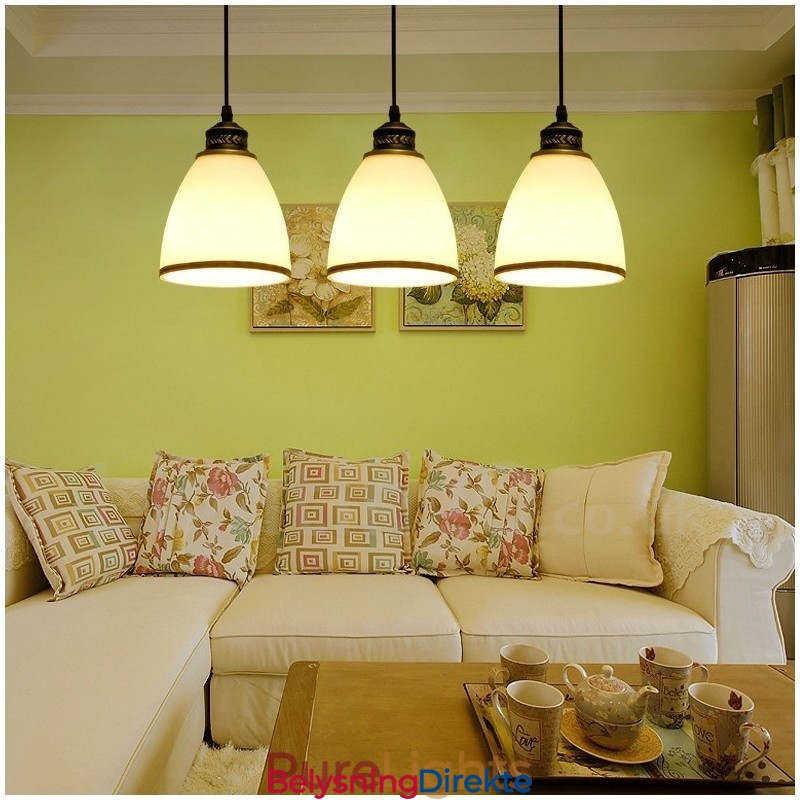 Rustikk Lodge Integrert Metallpendellampe Med 3 Lys