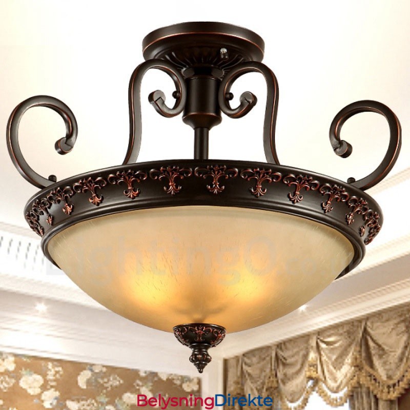 Rustikk Hytte Med Én Lyskilde, Integrert Metalllampe, Innfelt