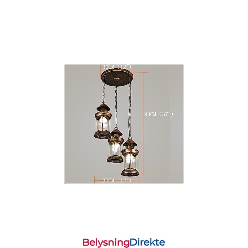 Rustikk Lodge Vintage Retro Mini-Stil Metall Pendellampe