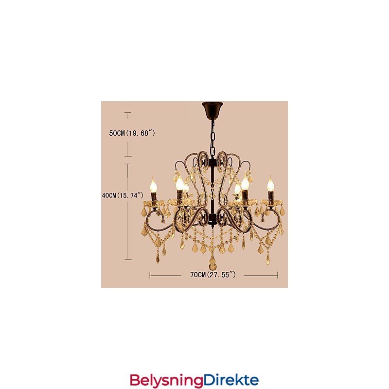 Krystalllysekrone Med 6 Lys Moderne Samtidsstil Tradisjonell Klassisk Rustikk Hytte Vintage Retro