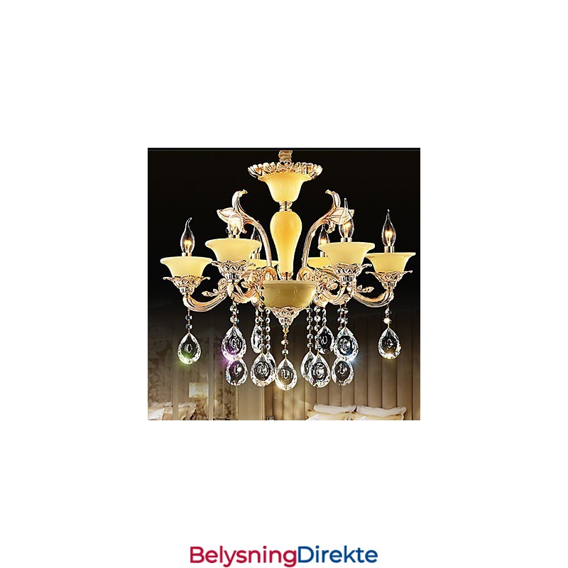 Europeisk Krystallanhengslampe Krystallanhengslampe I Sinklegering