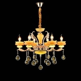 Tradisjonell Klassisk Sinklegeringsfunksjon For Krystallmini-Stil Metalllysekrone Med 6 Pærer