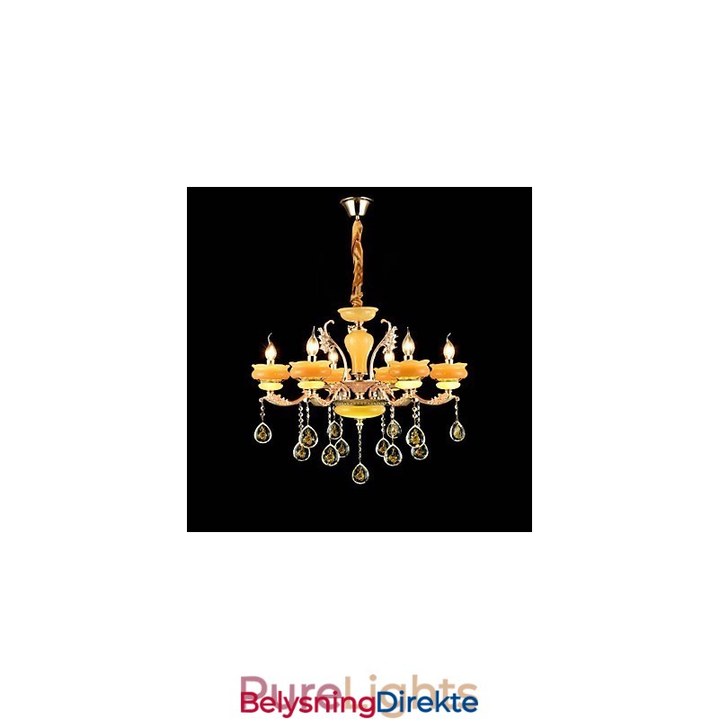 Tradisjonell Klassisk Sinklegeringsfunksjon For Krystallmini-Stil Metalllysekrone Med 6 Pærer