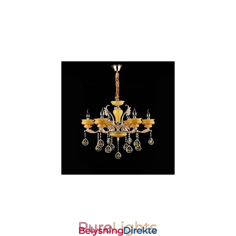 Tradisjonell Klassisk Sinklegeringsfunksjon For Krystallmini-Stil Metalllysekrone Med 6 Pærer