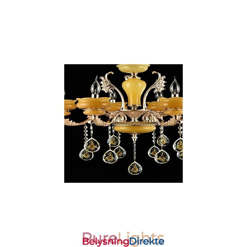 Tradisjonell Klassisk Sinklegeringsfunksjon For Krystallmini-Stil Metalllysekrone Med 6 Pærer